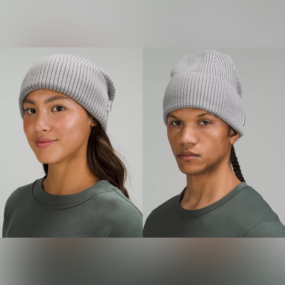 Lululemon Ribbed Merino Wool-Blend Knit Beanie Heathered Gull Grey